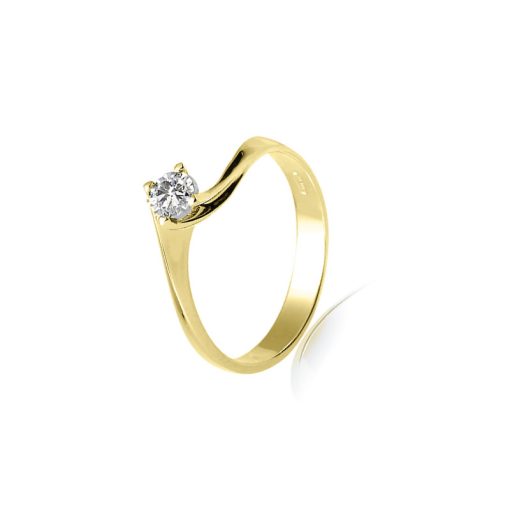 Solitario da Donna in Oro Giallo 18kt con diamante ct 0,02