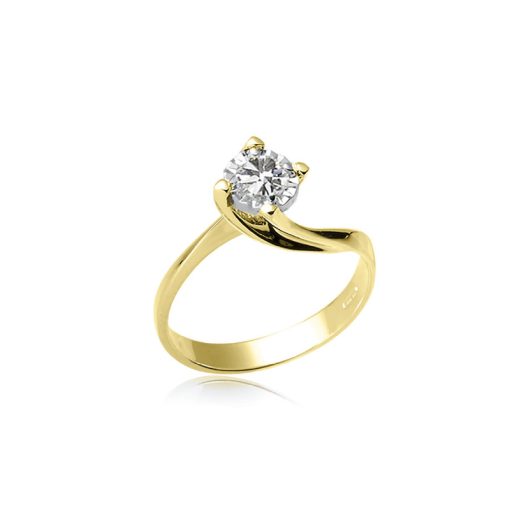 Solitario da Donna in Oro Giallo 18kt con diamante ct 0,06