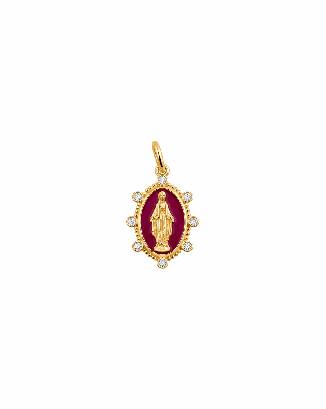 Charm Madonna Burgundy Charm-bar in Argento 925 Rue De Mille RDM CB-LCN 55