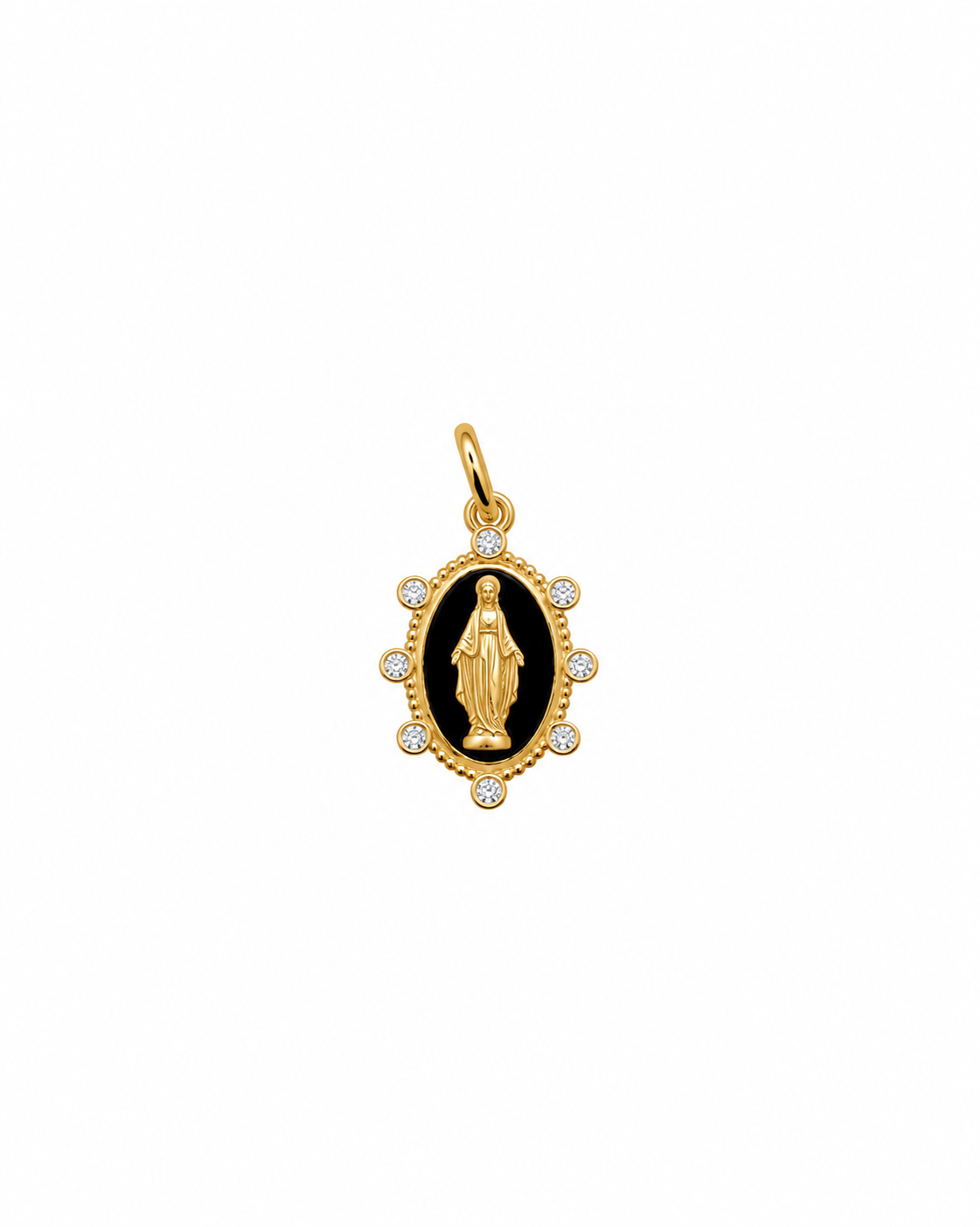 Charm Medaglia Madonna Nero Charm-bar in Argento 925 Rue De Mille RDM CB-LCN 31