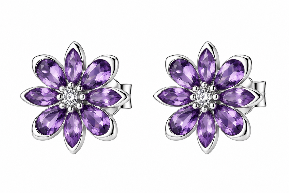 Orecchini da Donna con fiore in Argento 925 e cubic zirconia Brosway BROS FMP137