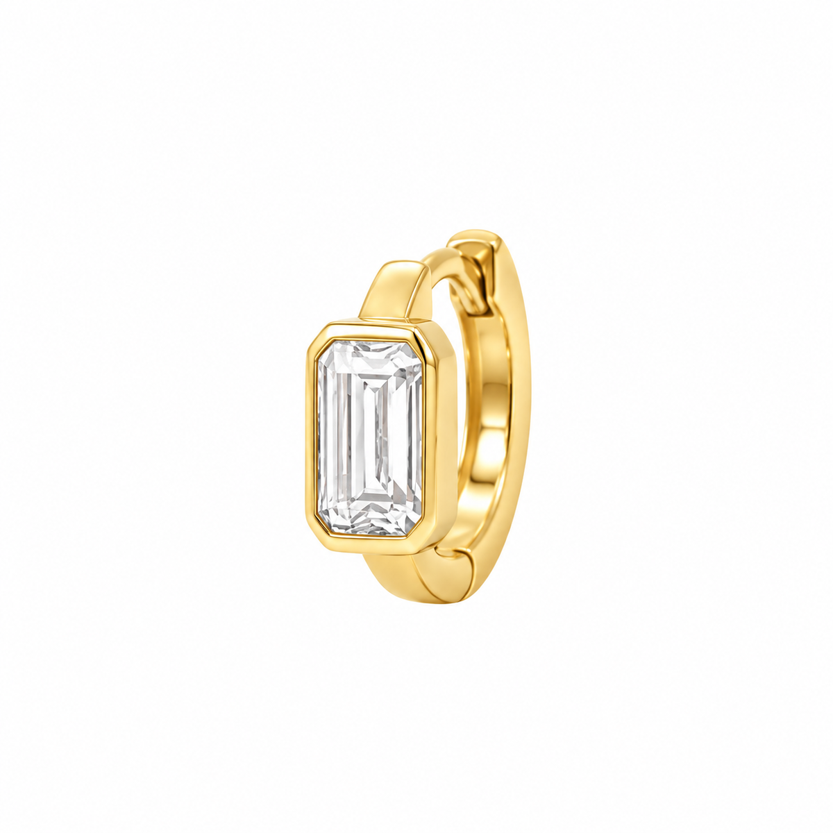 Mono orecchino da Donna Mini Hoop Emerald Cut in Argento 925 Rue de Mille RDM OR-040 M3 AU