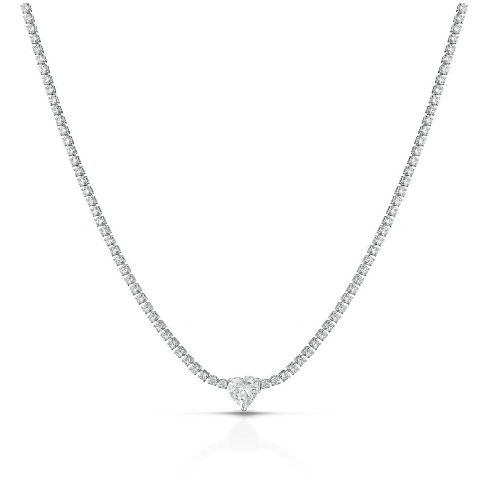 Choker Aurora Tennis con Cuore in Argento 925 TIZ DROP 60