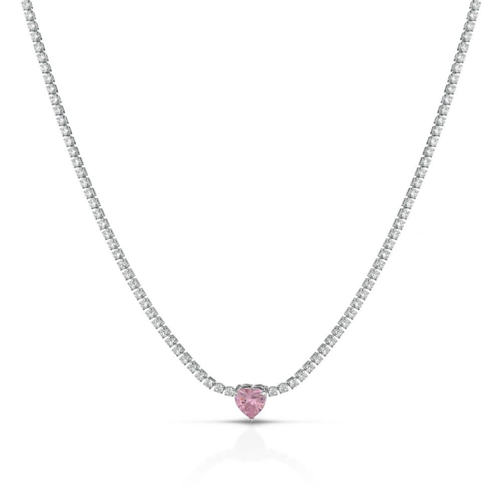 Choker Aurora Tennis con Cuore in Argento 925 TIZ DROP 60