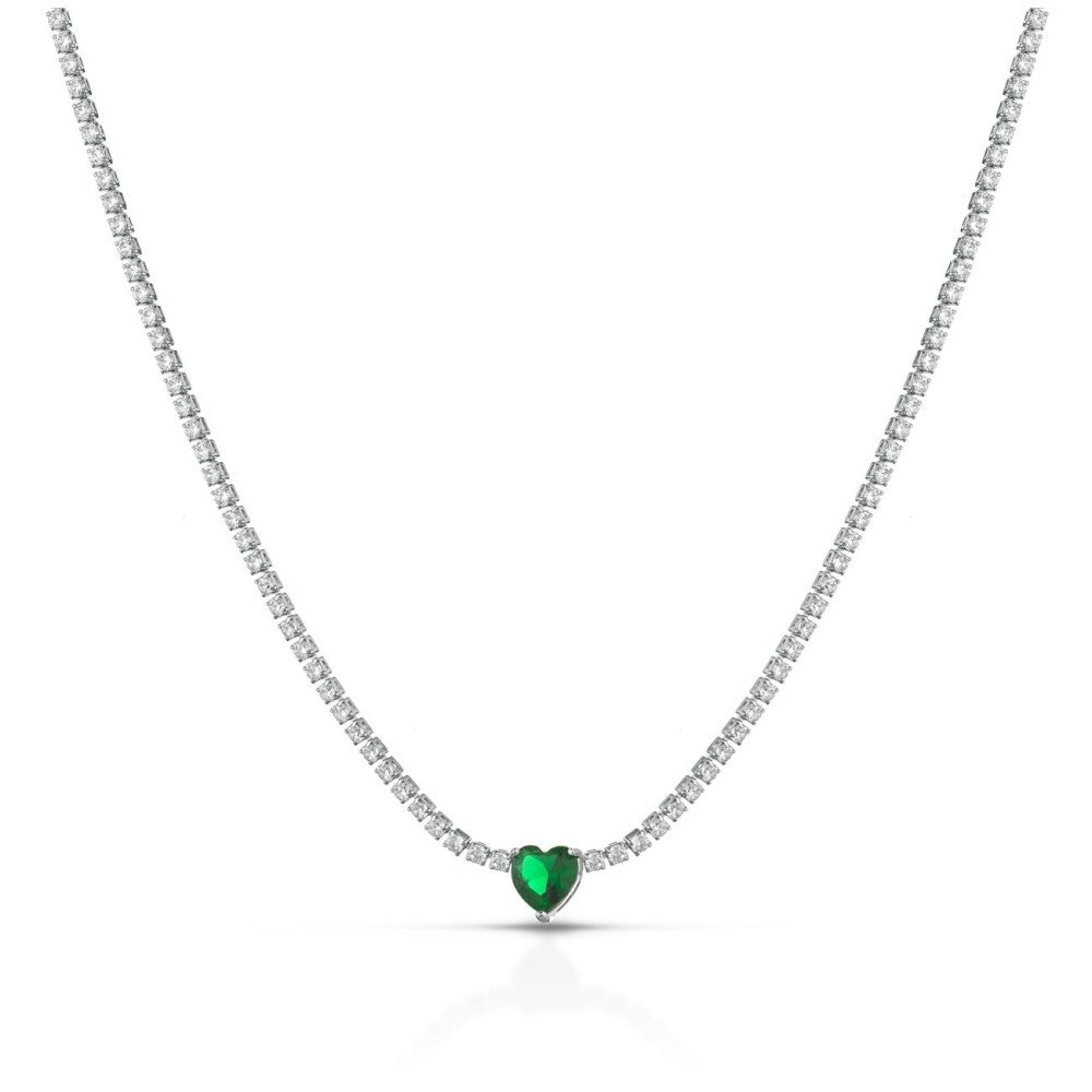 Choker Aurora Tennis con Cuore in Argento 925 TIZ DROP 60
