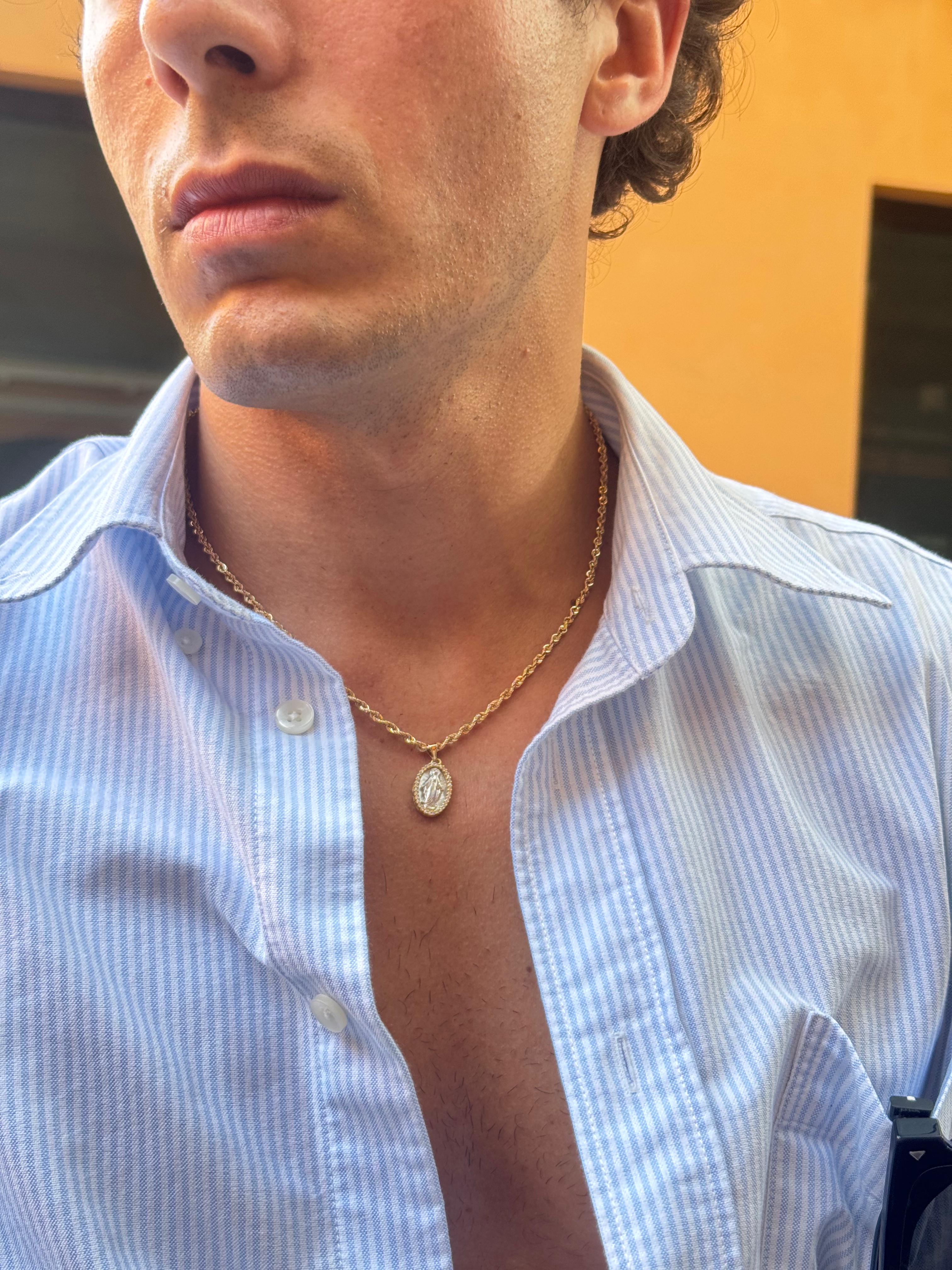 Collana Protezione da Uomo in Argento 925 e zirconi TIZ AGCOL 03