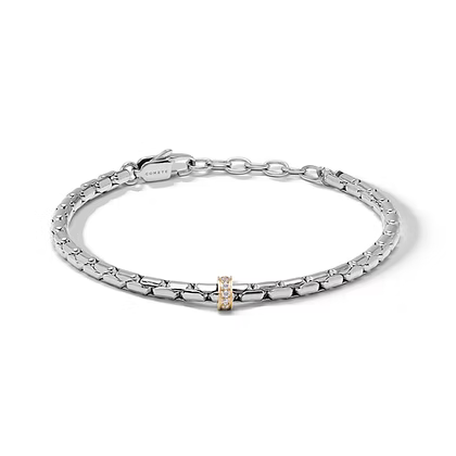 Bracciale da Uomo in acciaio con PVD giallo e zirconi bianchi Comete COM UBR1350