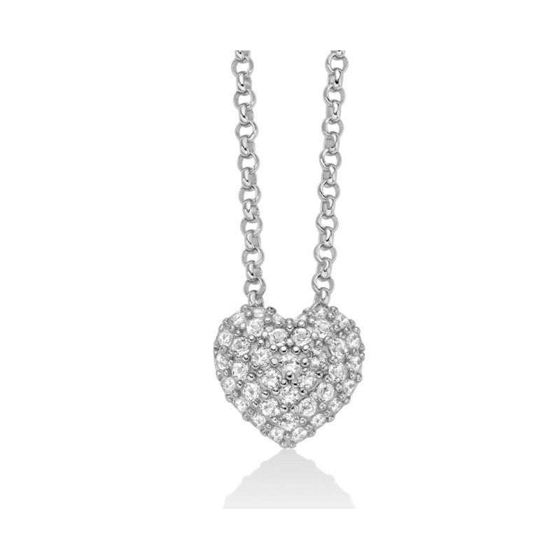 Collana da Donna Giochi di Luce in argento 925 cuore e topazi bianchi Miluna MIL CLD5079