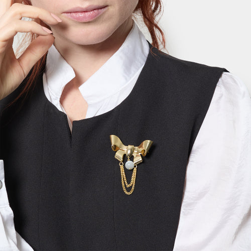 Spilla con fiocco e perla Unoaerre 1AR 2713