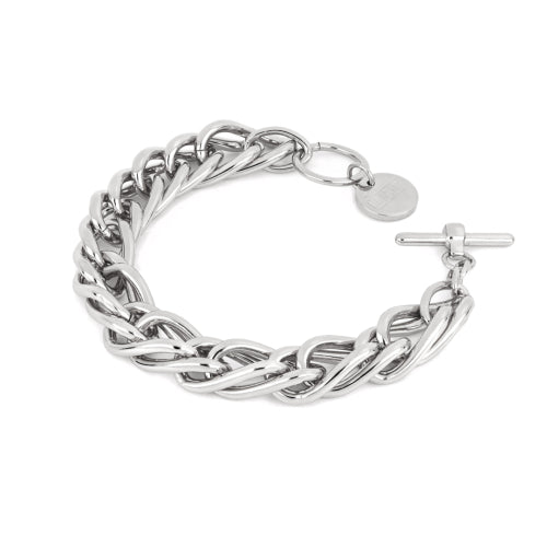 Bracciale in bronzo argentato con catena spiga Unoaerre 1AR 1867