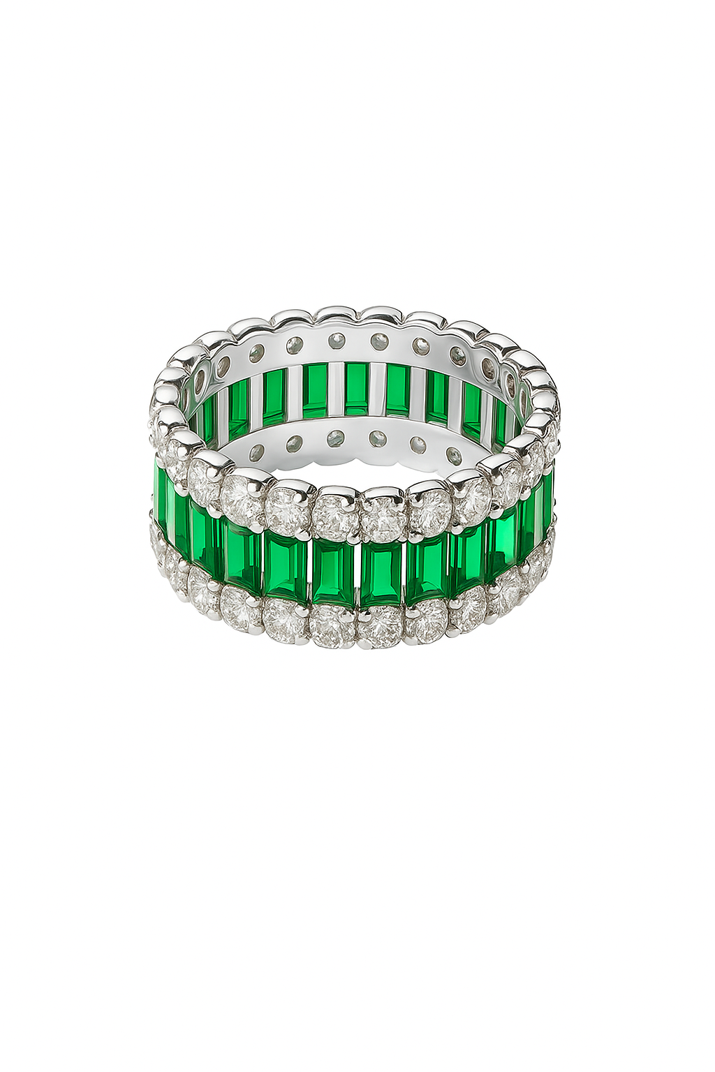 Anello da Donna Baguette in Argento 925 con Pietre colorate e Zirconi TIZ DROP 65