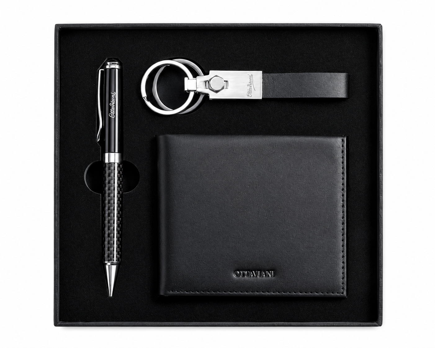 Set con Penna Portachiavi e Portachiavi in vera Pelle Ottaviani OTT 87663