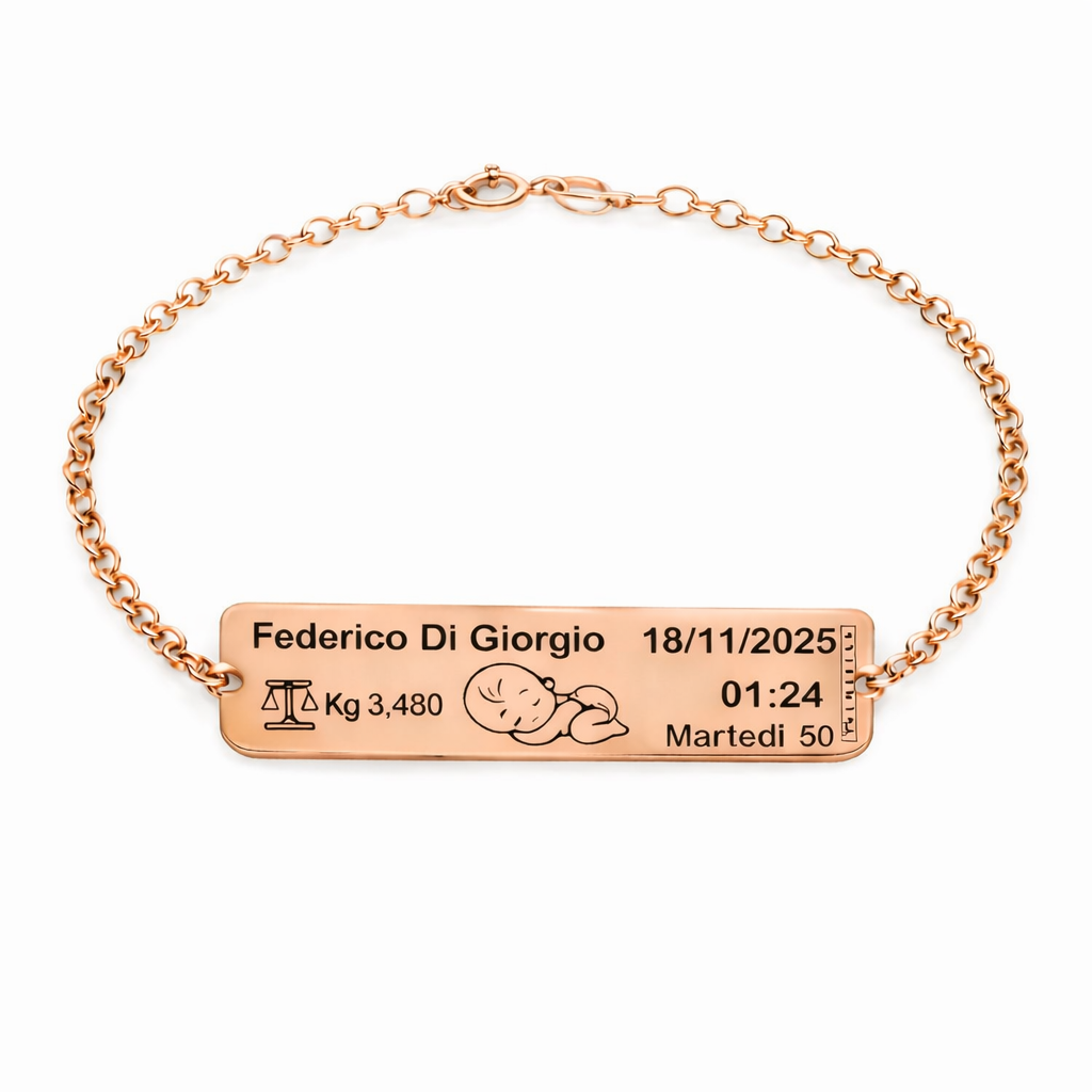 Bracciale Nascita Personalizzato in Argento 925 TIZ AGBR98