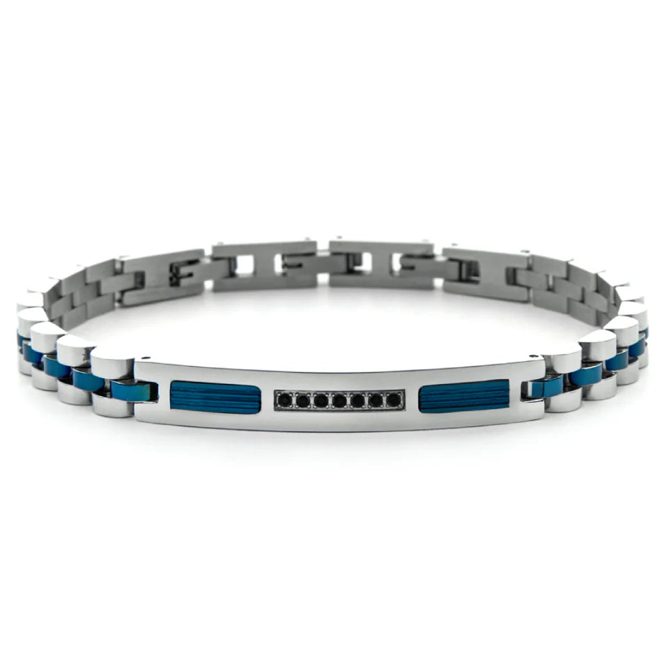 Bracciale 4US Cesare Paciotti Uomo Acciaio Semirigido Blu 4US 4UBR7571