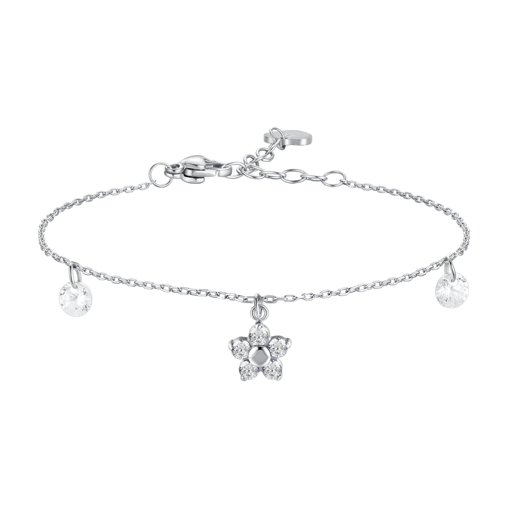 Bracciale da Donna in acciaio con fior e petali zircone LB BK2856