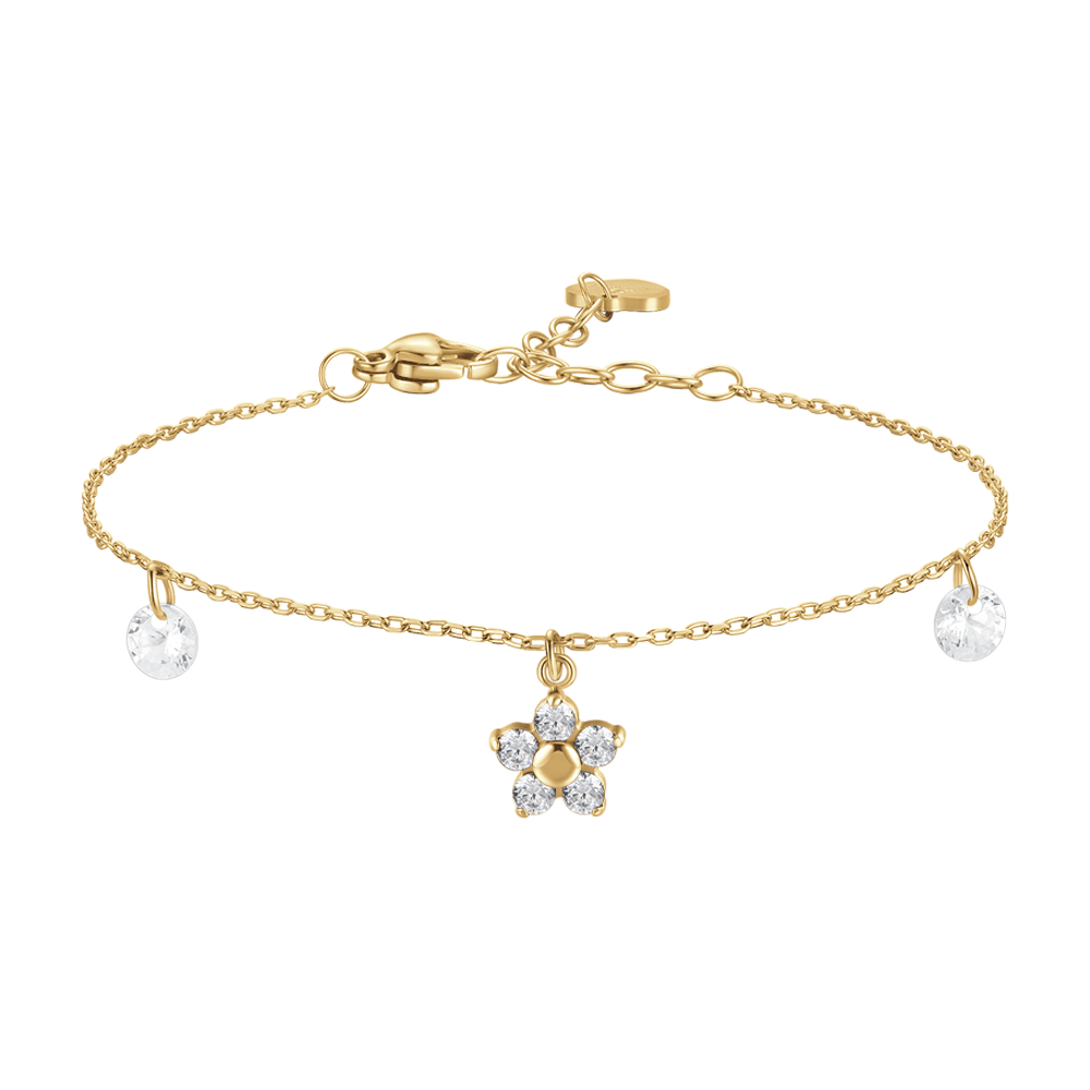 Bracciale da Donna in acciaio con fior e petali zircone LB BK2860