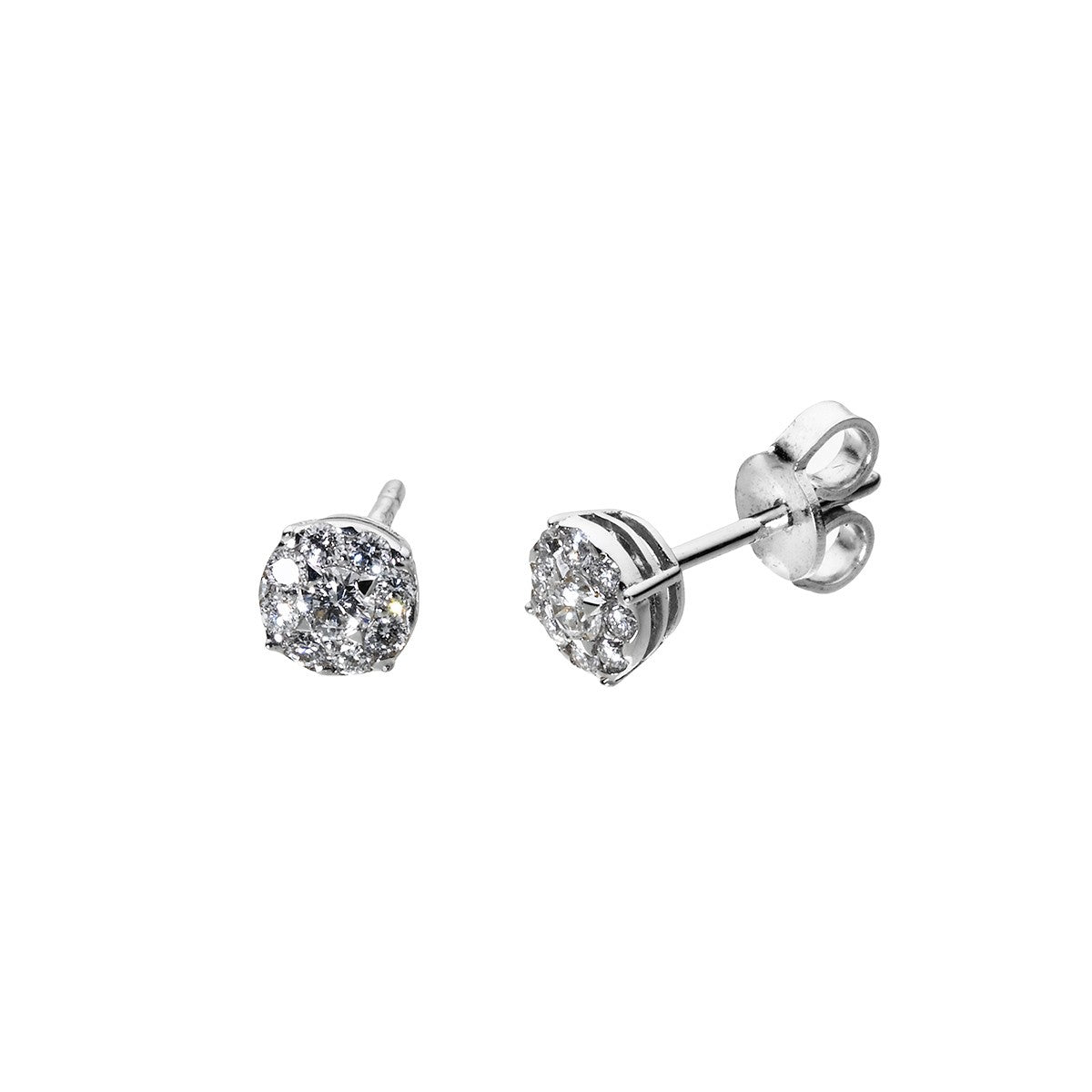 Orecchini Punto Luce da Donna Davitre&Delucchi Oro Bianco Ct 0.16