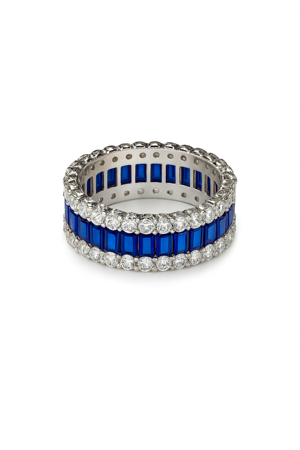 Anello da Donna Baguette in Argento 925 con Pietre colorate e Zirconi TIZ DROP 65