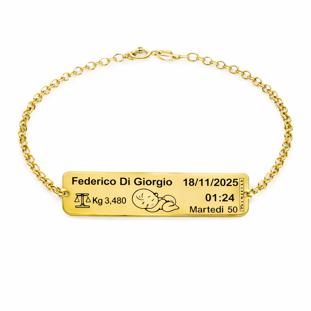 Bracciale Nascita Personalizzato in Argento 925 TIZ AGBR98
