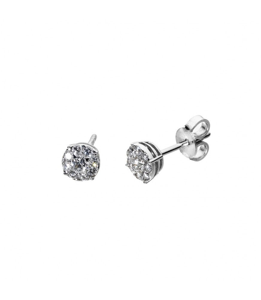 Orecchini Punto Luce da Donna Davitre&Delucchi Oro Bianco Ct 0.0.6