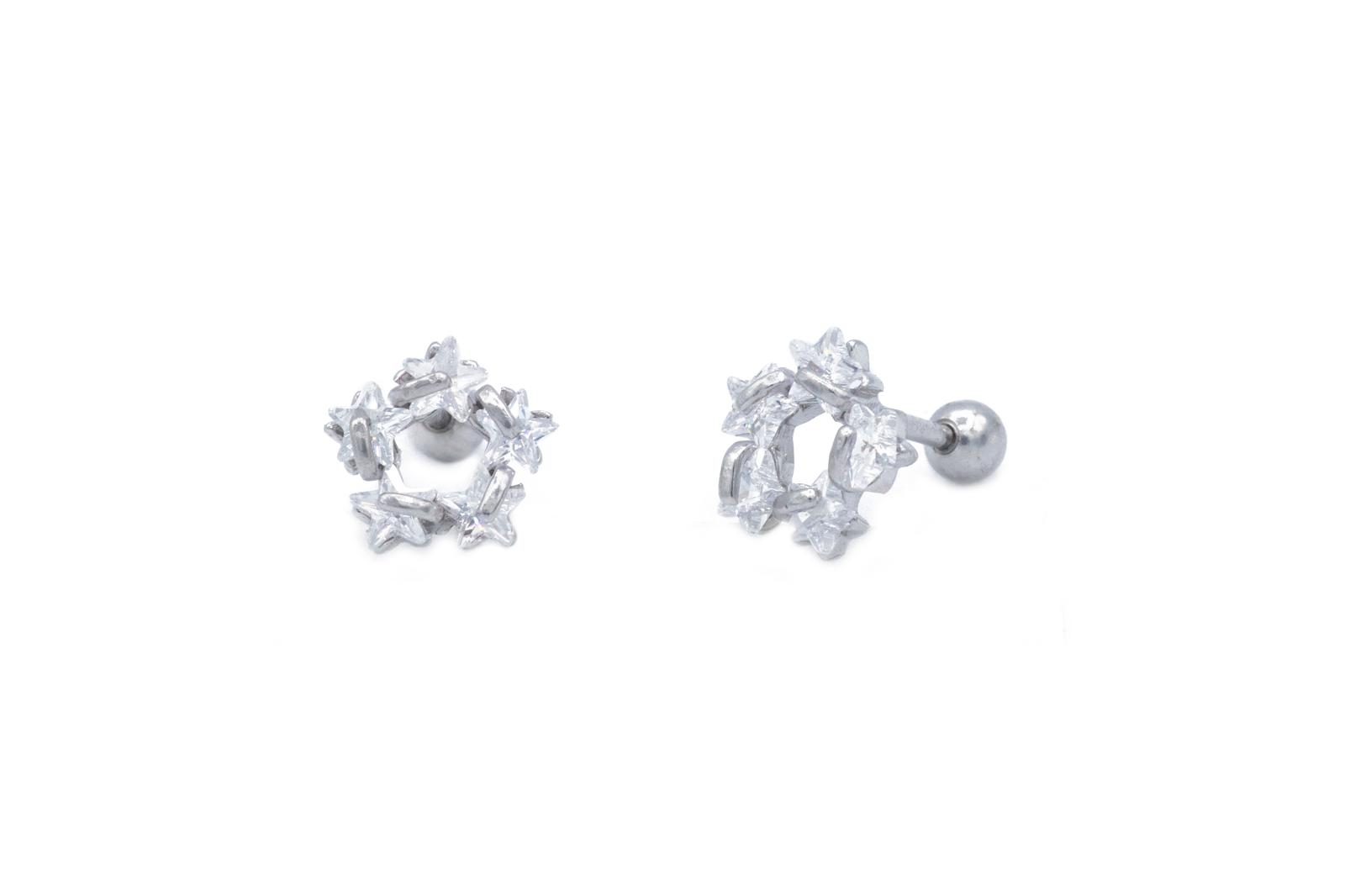 Piercing Ros con Zirconi in Argento 925 TIZ AGOR 329B