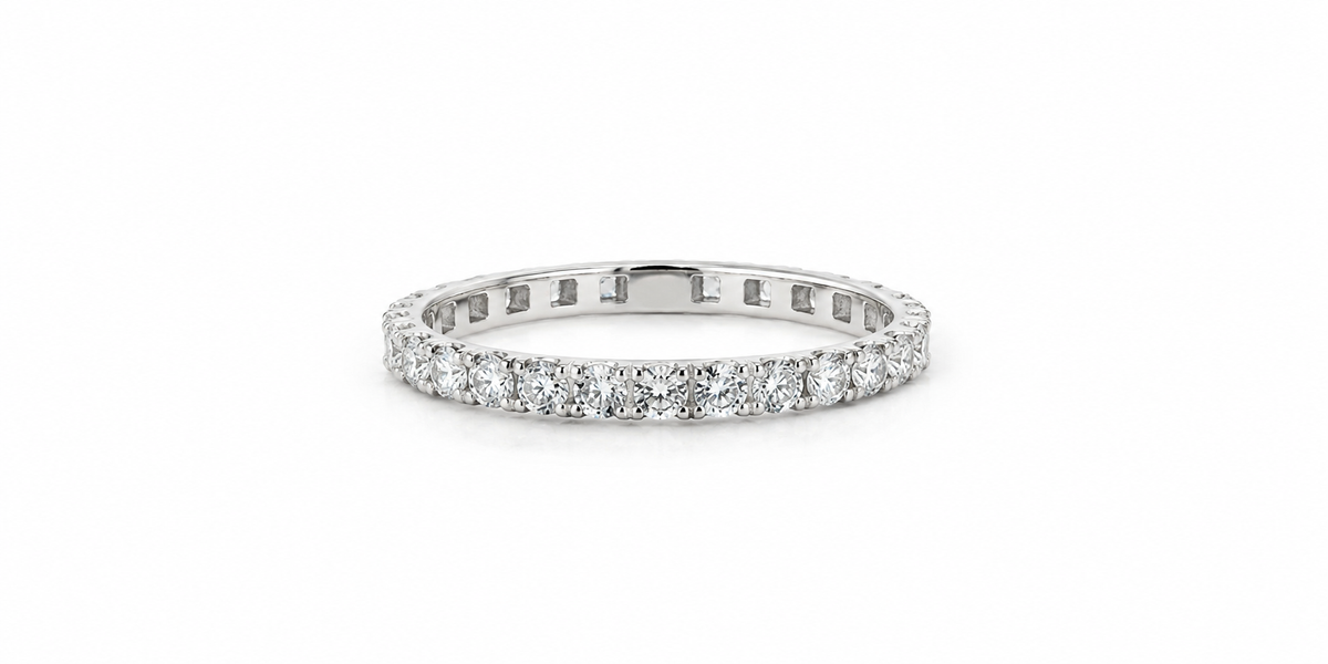 Tiziano TIZ ANVER 058 White Gold Eternity Ring with 0.58ct Brown Diamonds