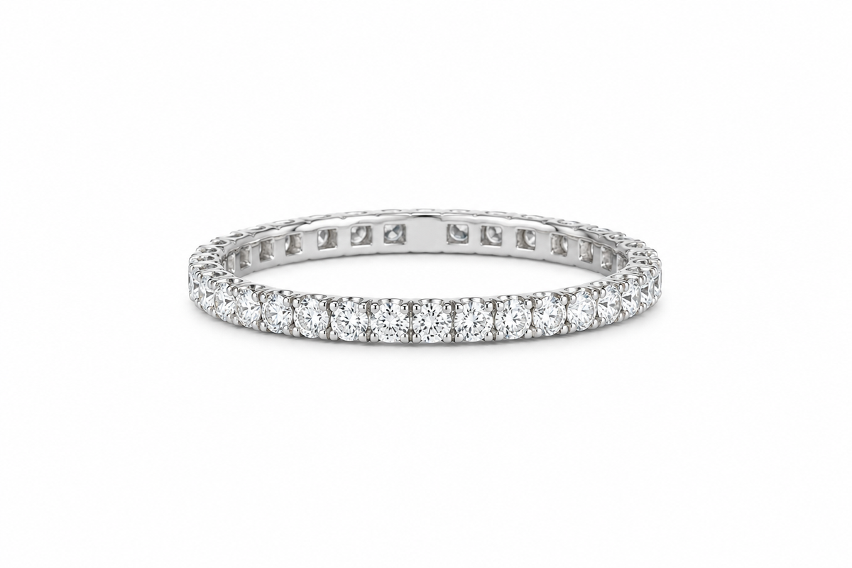 Tiziano TIZ ANVER 058 White Gold Eternity Ring with 0.58ct Brown Diamonds