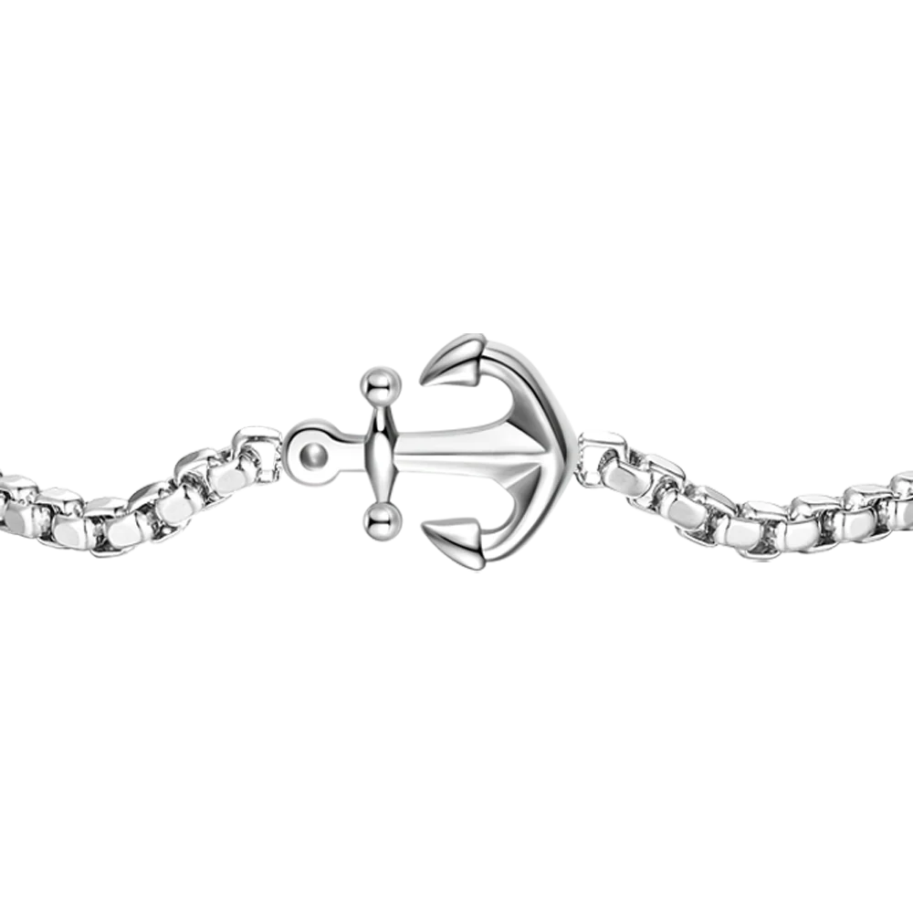 BRACCIALE UOMO IN ACCIAIO CON ANCORA LUCA BARRA LB BA1827
