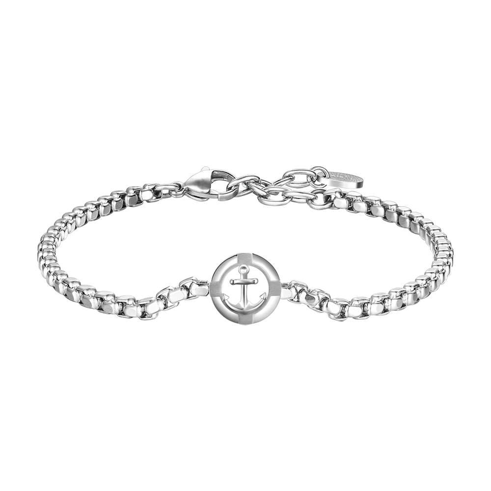 BRACCIALE UOMO IN ACCIAIO CON ANCORA LUCA BARRA LB BA1829