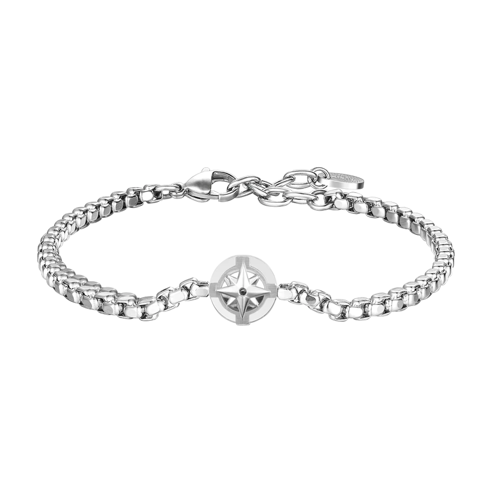 BRACCIALE UOMO IN ACCIAIO CON ROSA DEI VENTI LUCA BARRA LB BA1831