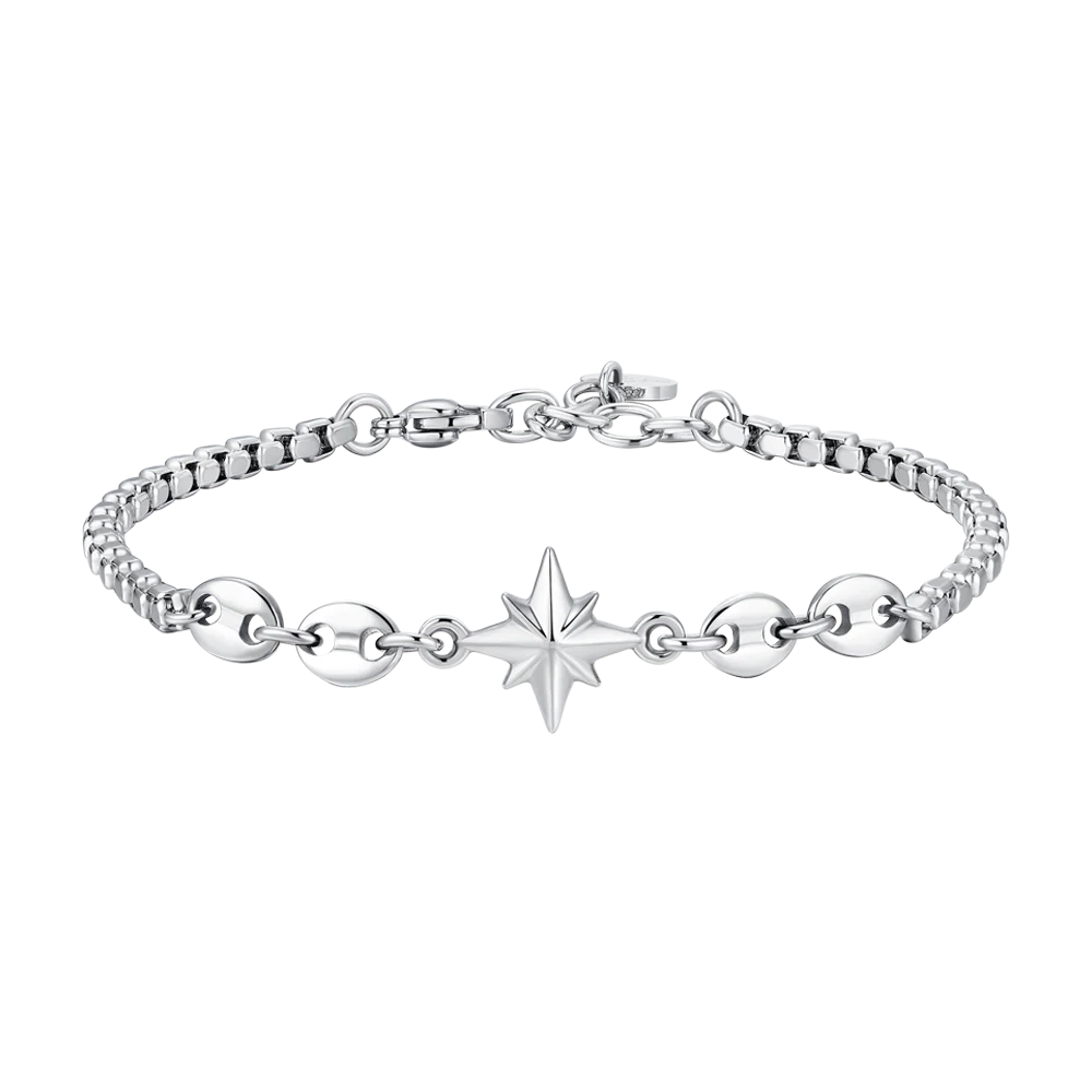 BRACCIALE UOMO IN ACCIAIO CON ROSA DEI VENTI LUCA BARRA LB BA1872