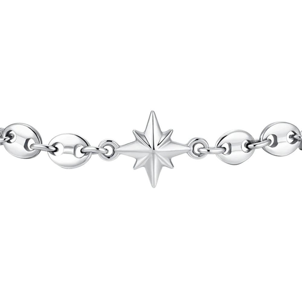 BRACCIALE UOMO IN ACCIAIO CON ROSA DEI VENTI LUCA BARRA LB BA1872