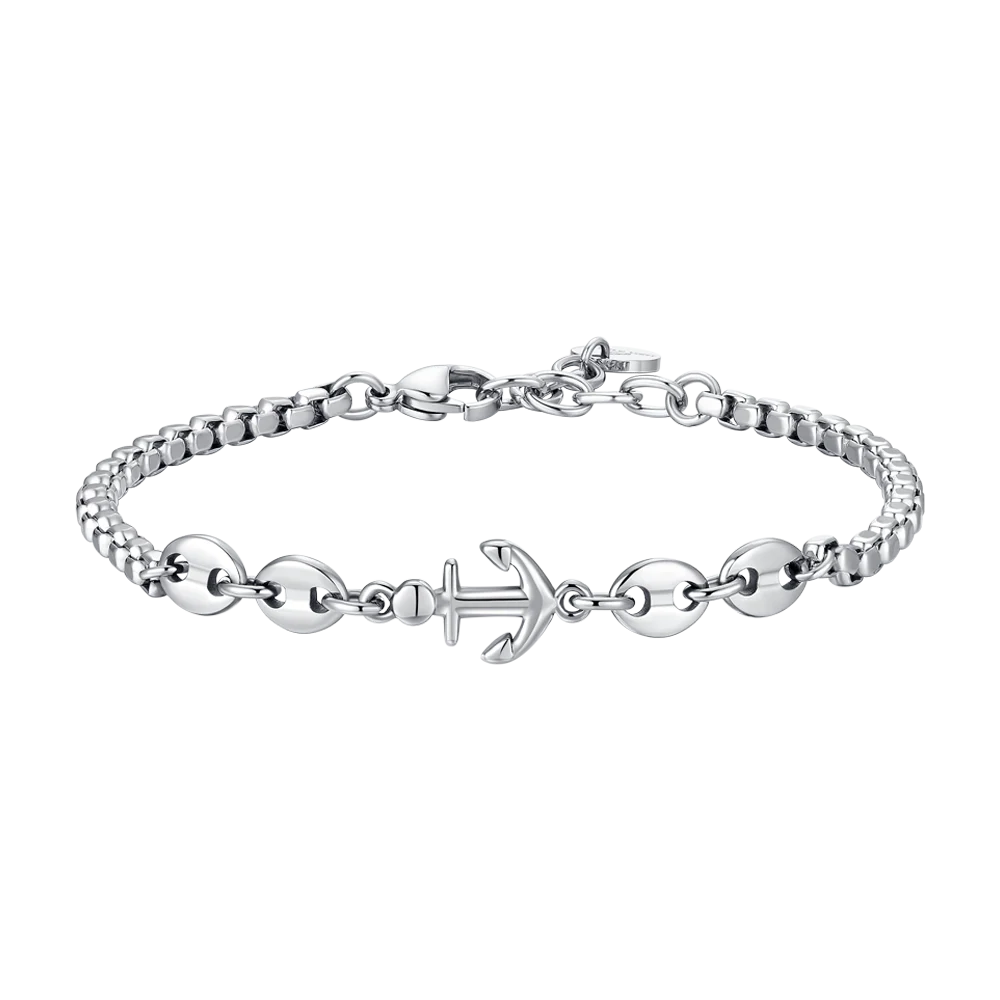 BRACCIALE UOMO IN ACCIAIO CON ANCORA LUCA BARRA LB BA1875