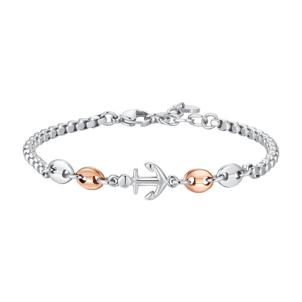BRACCIALE UOMO IN ACCIAIO CON ANCORA LUCA BARRA LB BA1877