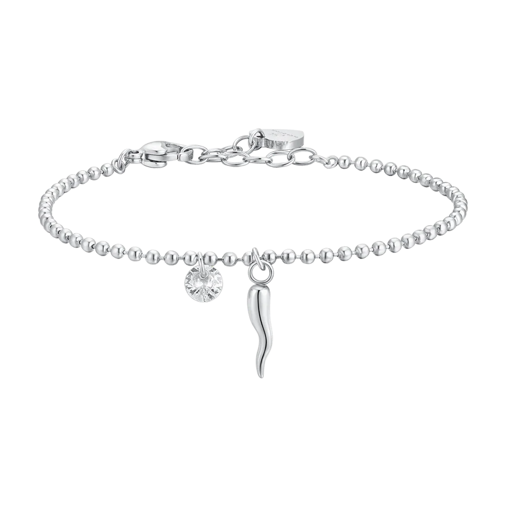 BRACCIALE DONNA IN ACCIAIO CORNO E ZIRCONE LUCA BARRA LB BK2728