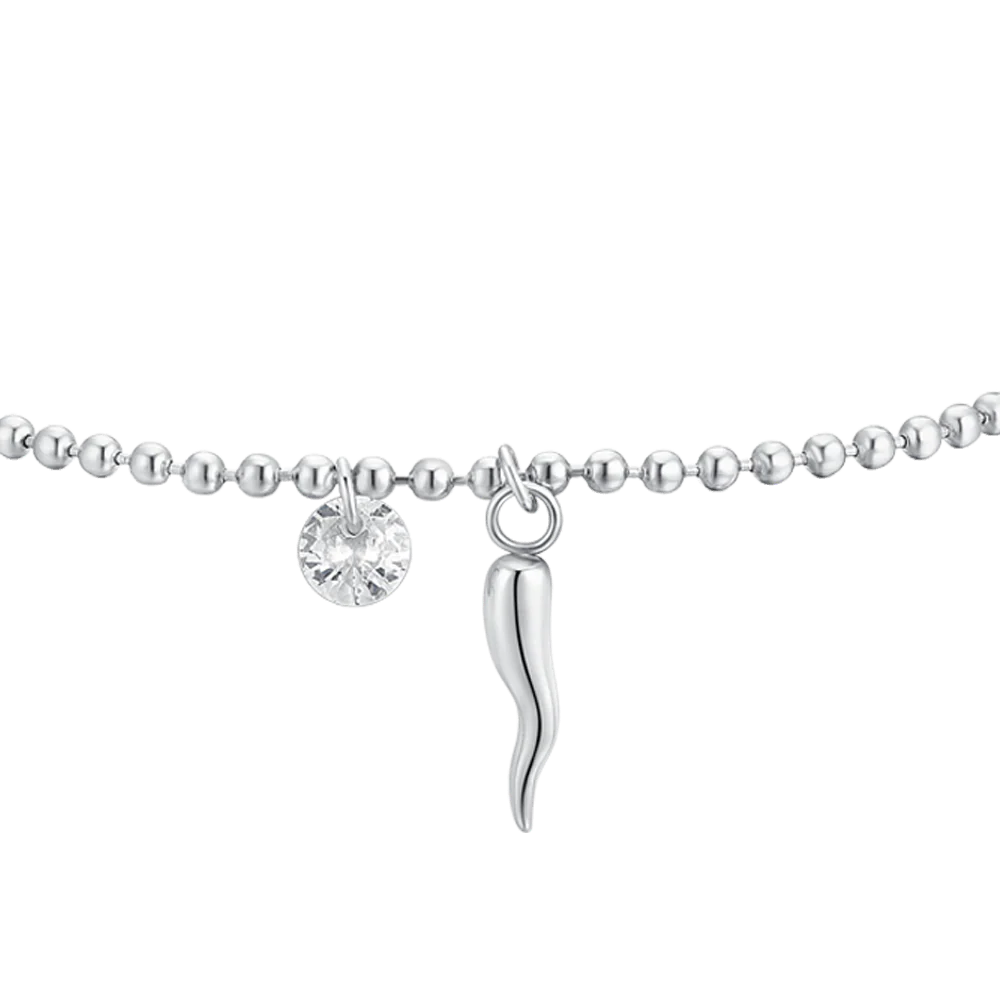 BRACCIALE DONNA IN ACCIAIO CORNO E ZIRCONE LUCA BARRA LB BK2728