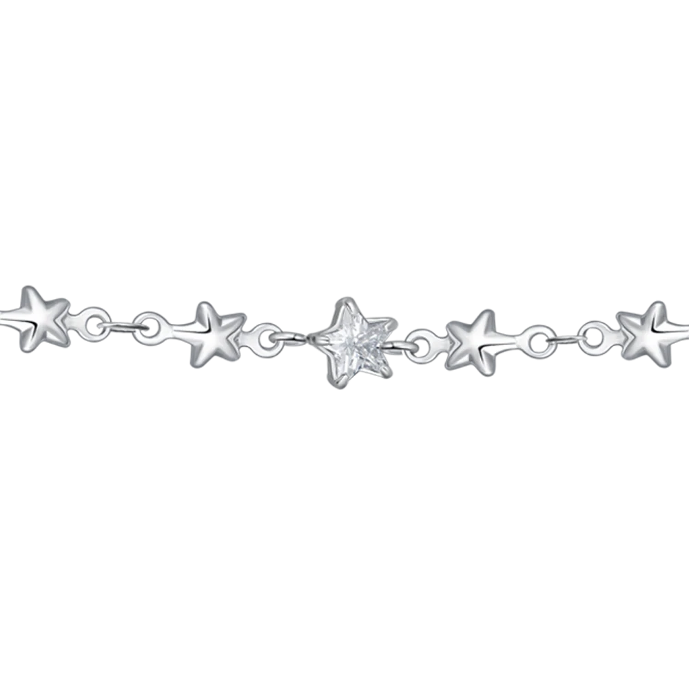 BRACCIALE DONNA CON STELLE E ZIRCONI BIANCHI LUCA BARRA LB  BK2749