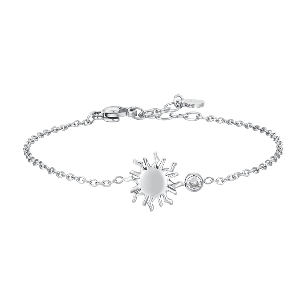 BRACCIALE DONNA IN ACCIAIO CON SOLE E CRISTALLO BIANCO LB BK2830