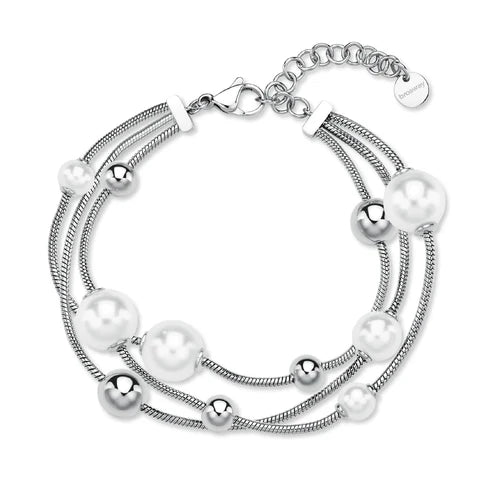 Bracciale da Donna Brosway in acciaio con perle e sfere BROS BPC58