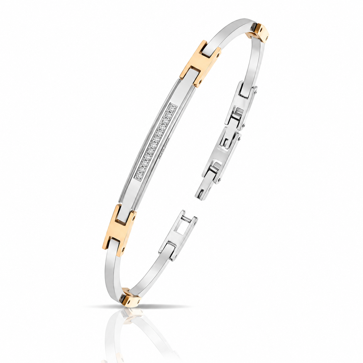 Bracciale da Uomo in Acciaio e diamanti bianchi ct 0,08 Arkano ARK ABA001BB