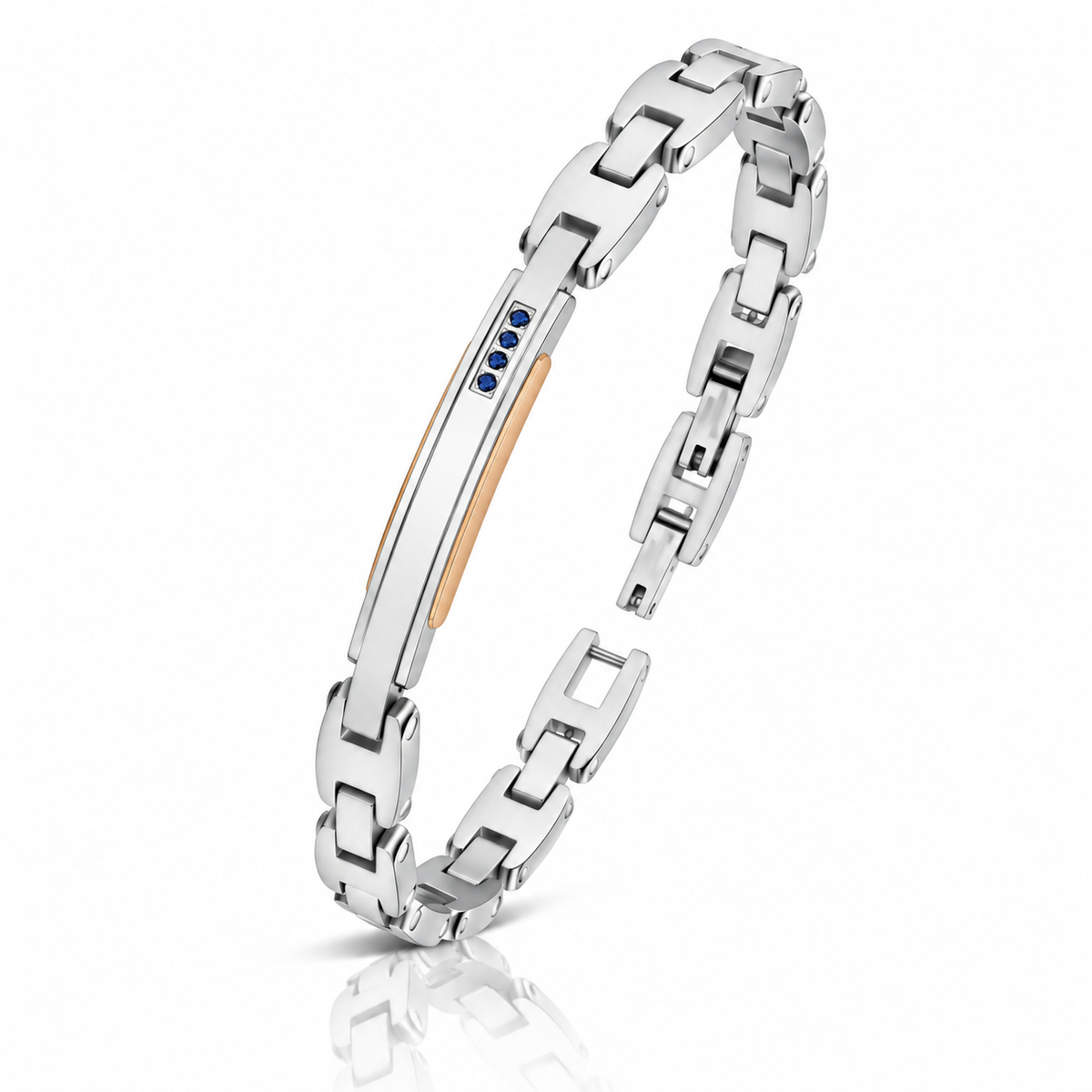 Bracciale da Uomo in Acciaio e zaffiro 0,07ct Arkano ARK ABA013ZB