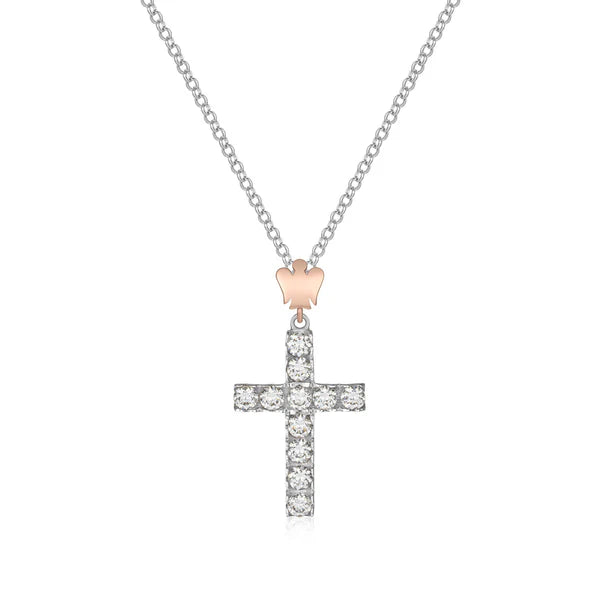 Collana croce in argento e angelo in Argento Roberto Giannotti GIA447