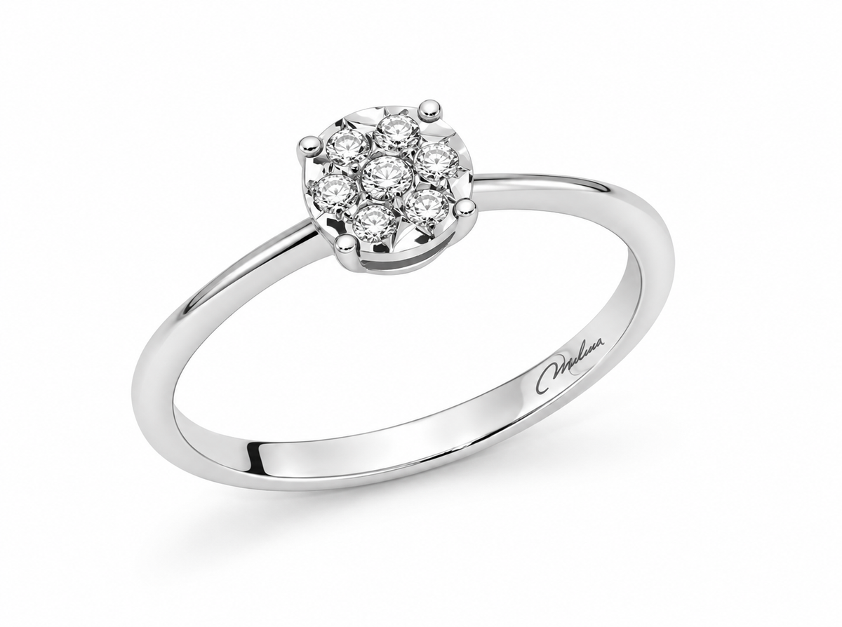 Miluna Women's 9KT White Gold "Gemme del Cielo" Ring MIL LID4083X