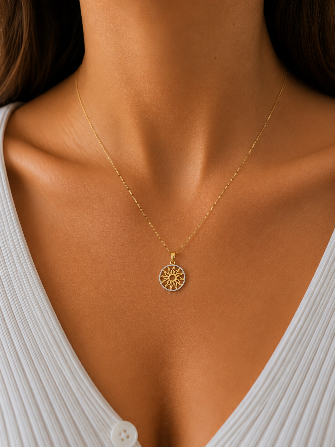 Charm Donna Sole in oro Bicolore 18Kt TIZIANO TIZ ORCND 387