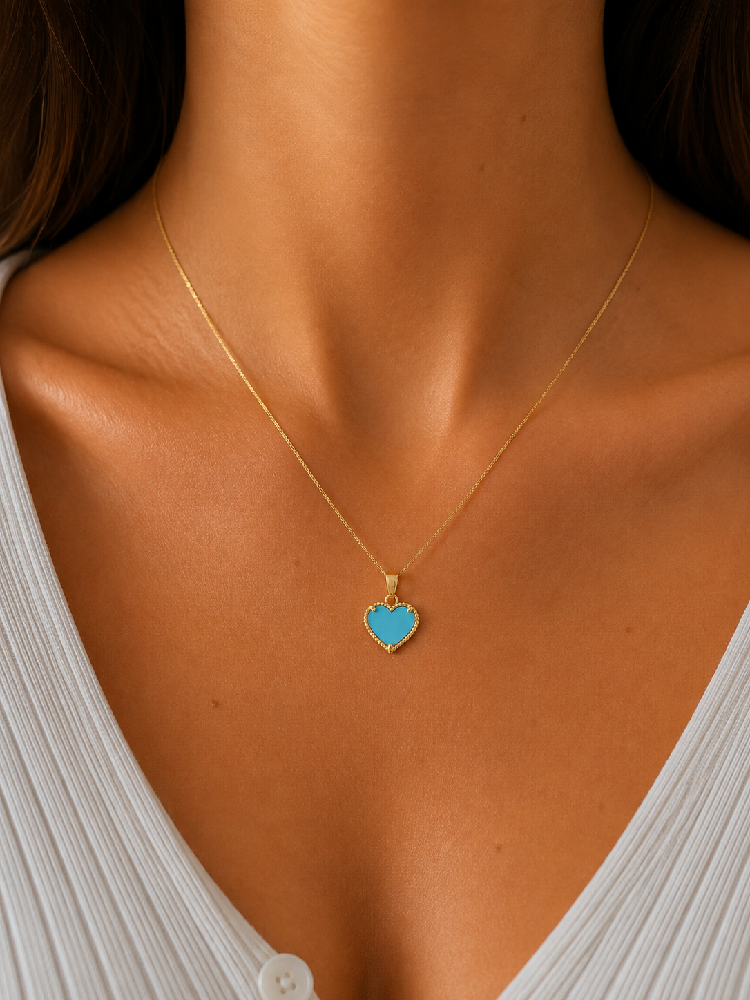 Pendente Donna Cuore Turchese in oro 18Kt TIZIANO TIZ ORCND 652