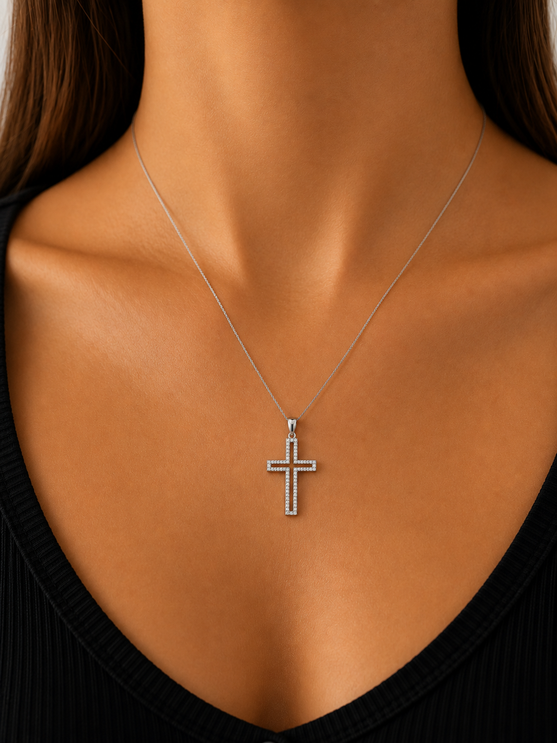 Ciondolo Croce da Donna in oro 18Kt TIZIANO TIZ ORCND 40