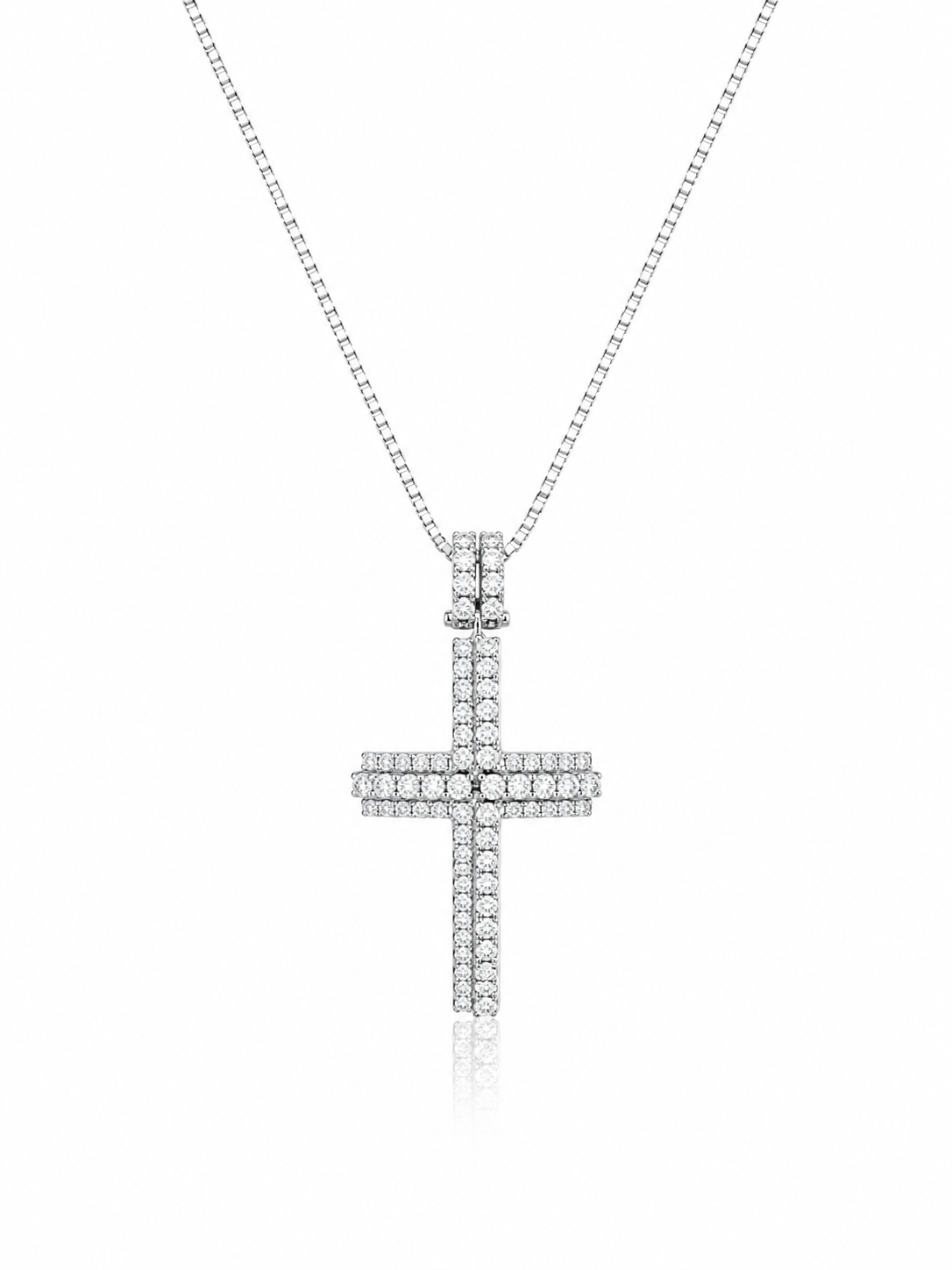 Collana con Croce da Uomo in oro bianco con Diamanti Davite & Delucchi DD CLU010791 0S