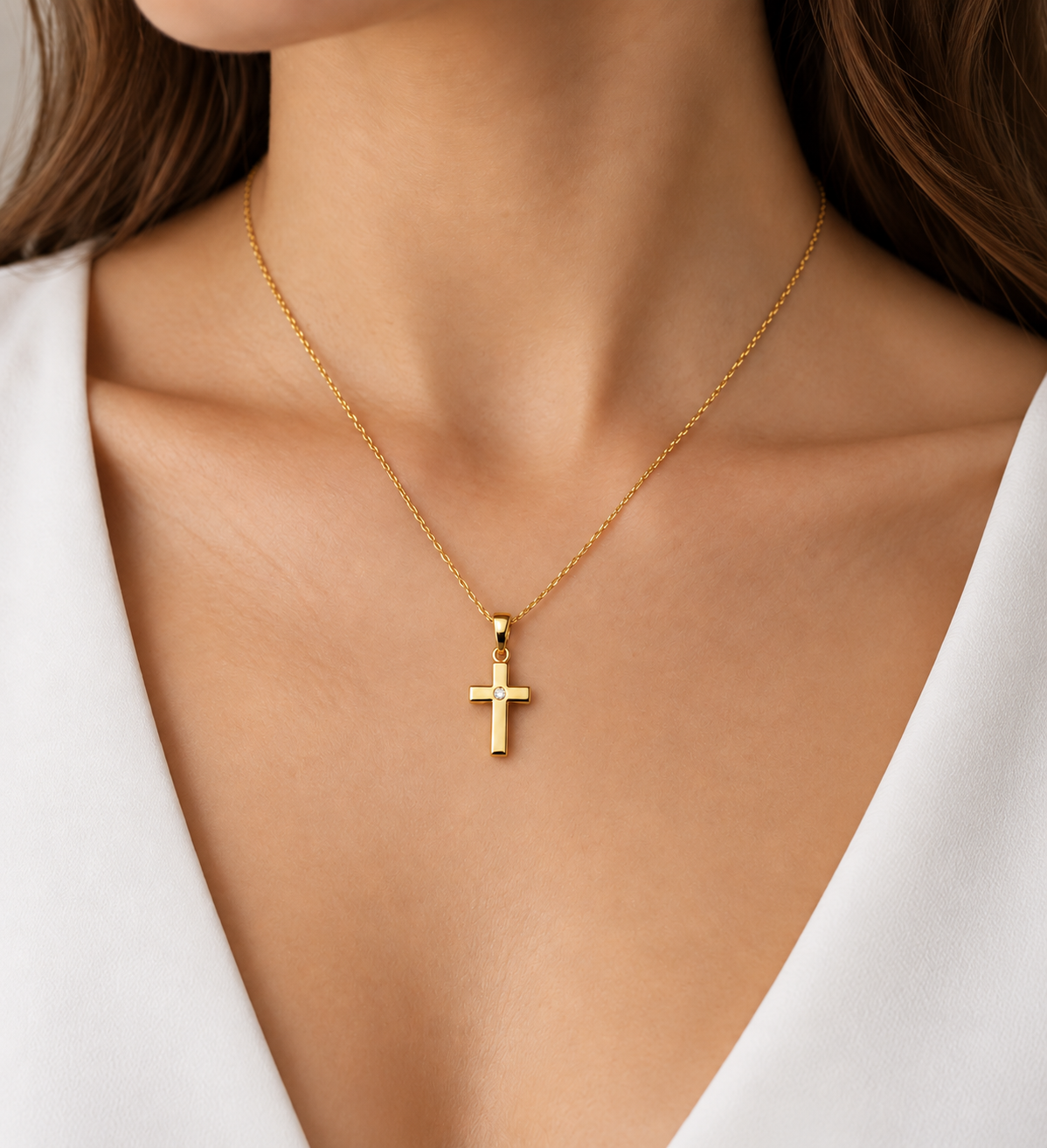 Unisex-Kreuzanhänger aus 18 Karat Gold TIZIANO TIZ ORCND 448