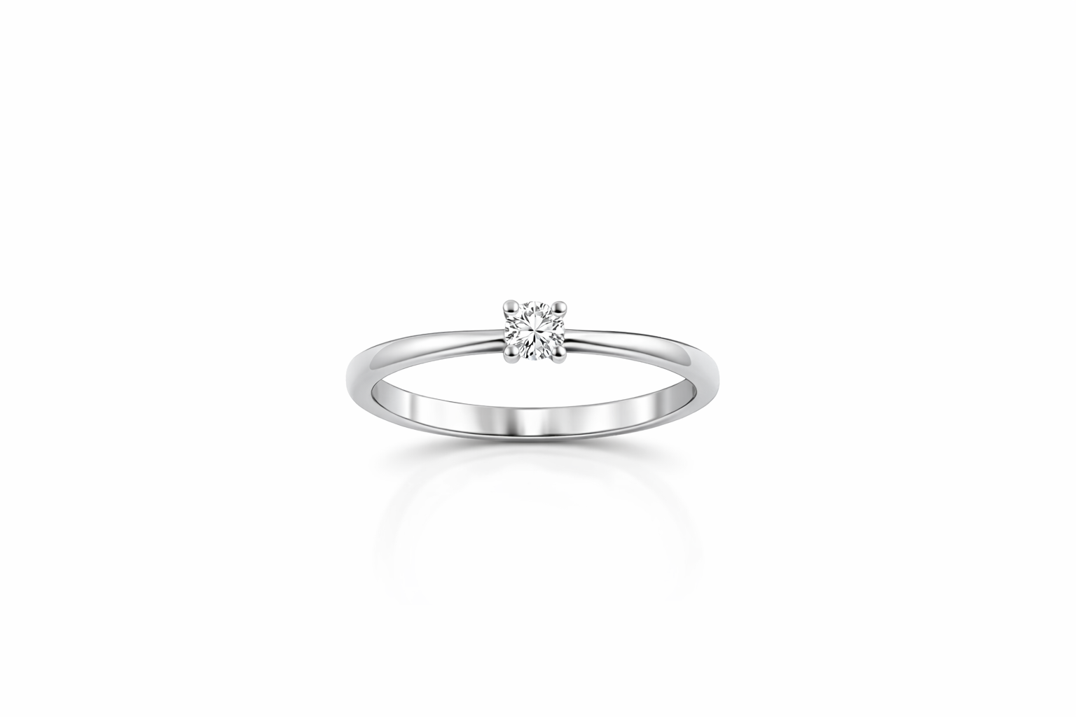 Solitario da Donna in Oro bianco e Diamante ct 0,30 F VVS 1 Tiziano TIZ SOL 018