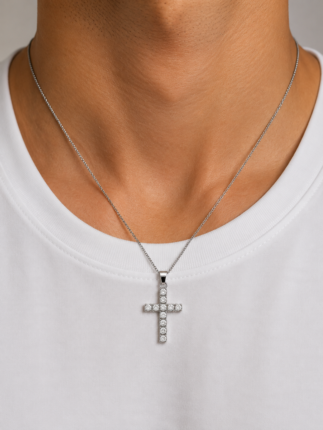 Collana con Croce Unisex in oro 18Kt e diamanti 0.25ct TIZ ORCROC/4